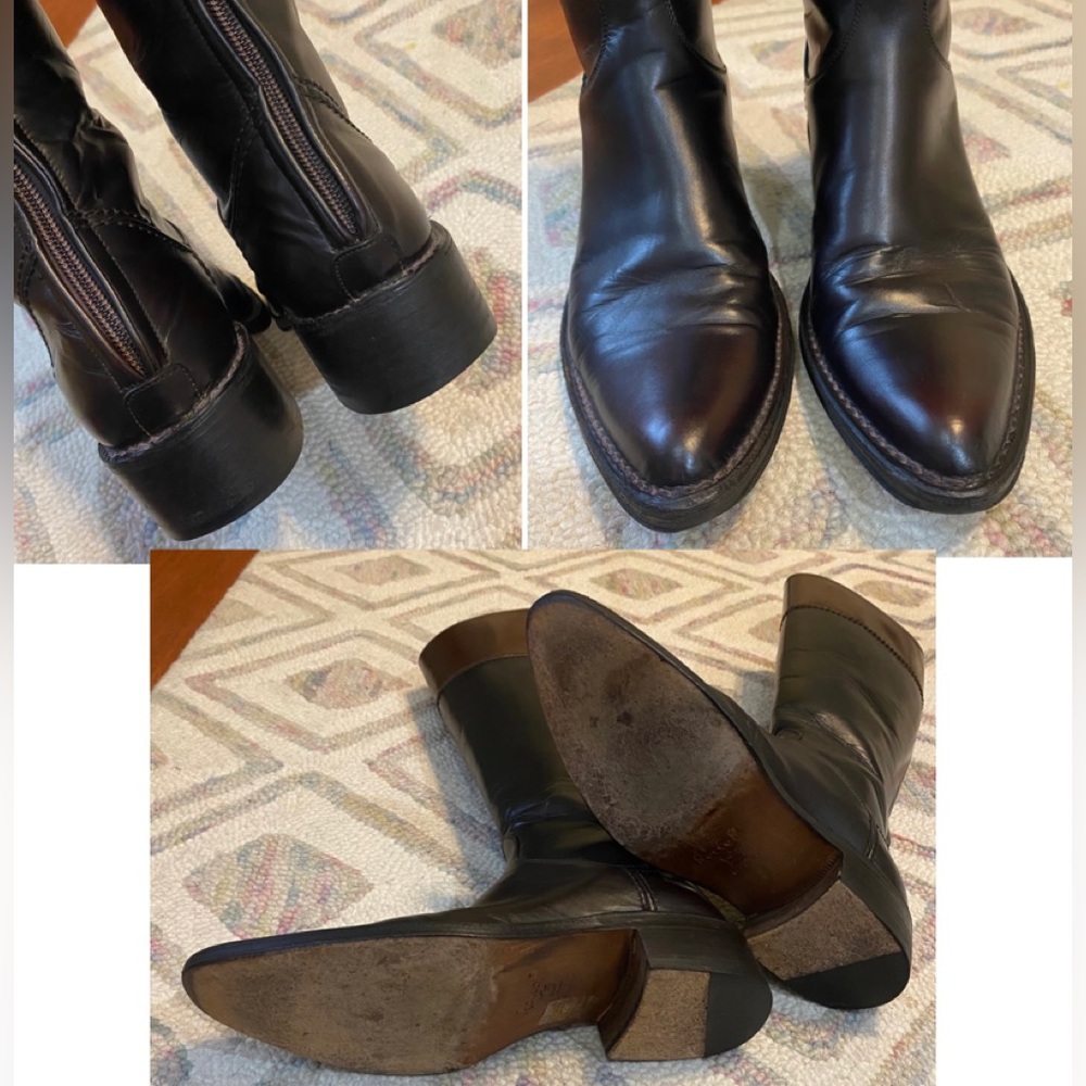 Rocco P Barney’s Tall Western Riding Knee Boots Flat Leather 36.5 Leather - Picture 5 of 13
